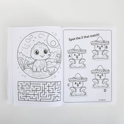 Kids Animal Colouring Book with 15 Reusable Stickers – 80-Page Activity Book