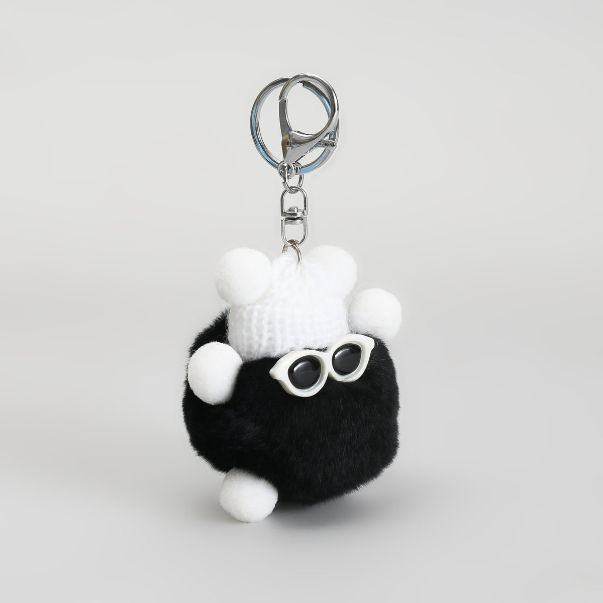Cute Fluffy Pom Pom Keychain – Cool Sunglasses Bag Charm