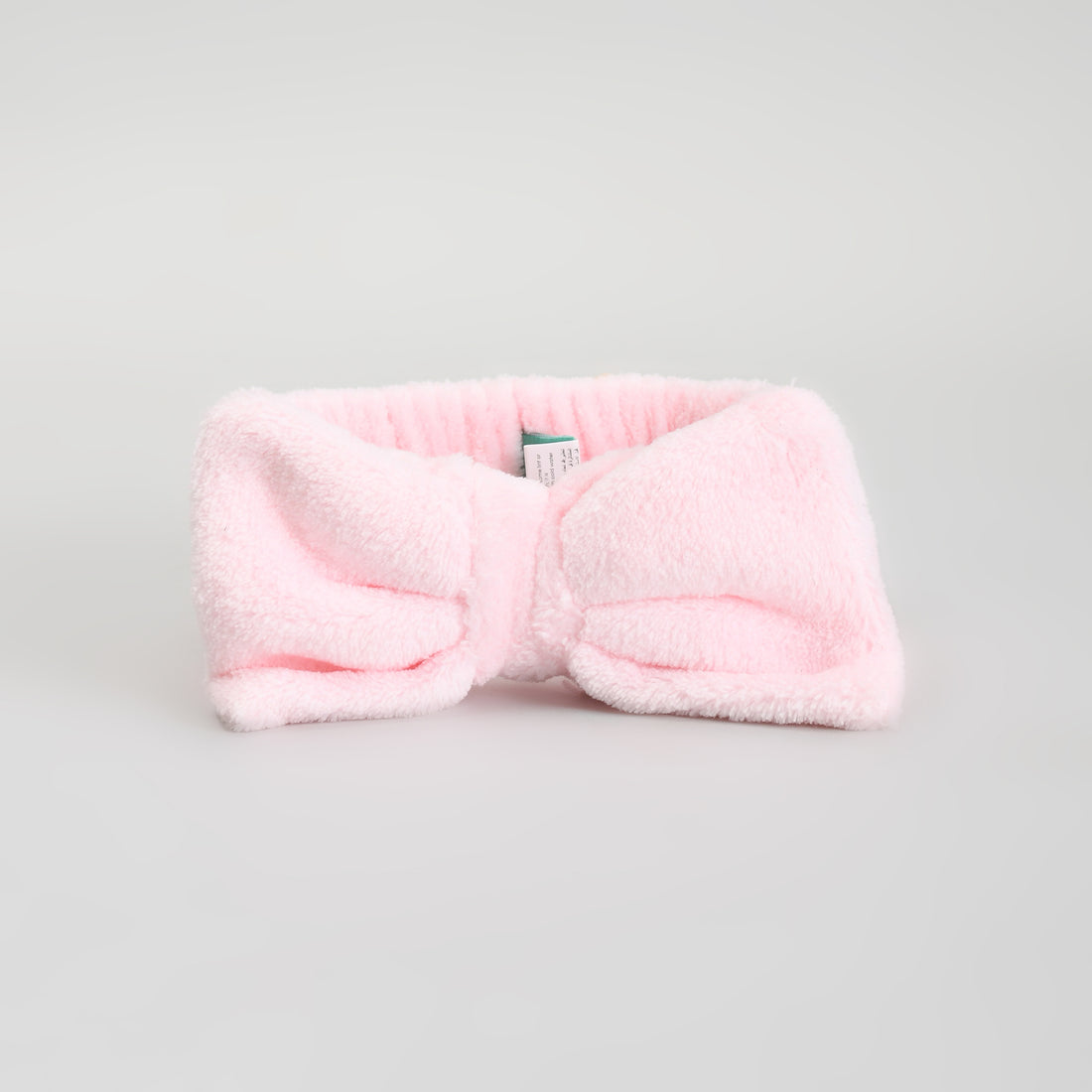 Bow Spa Headband &amp; Wristband Set – Pink Plush Skincare Headband