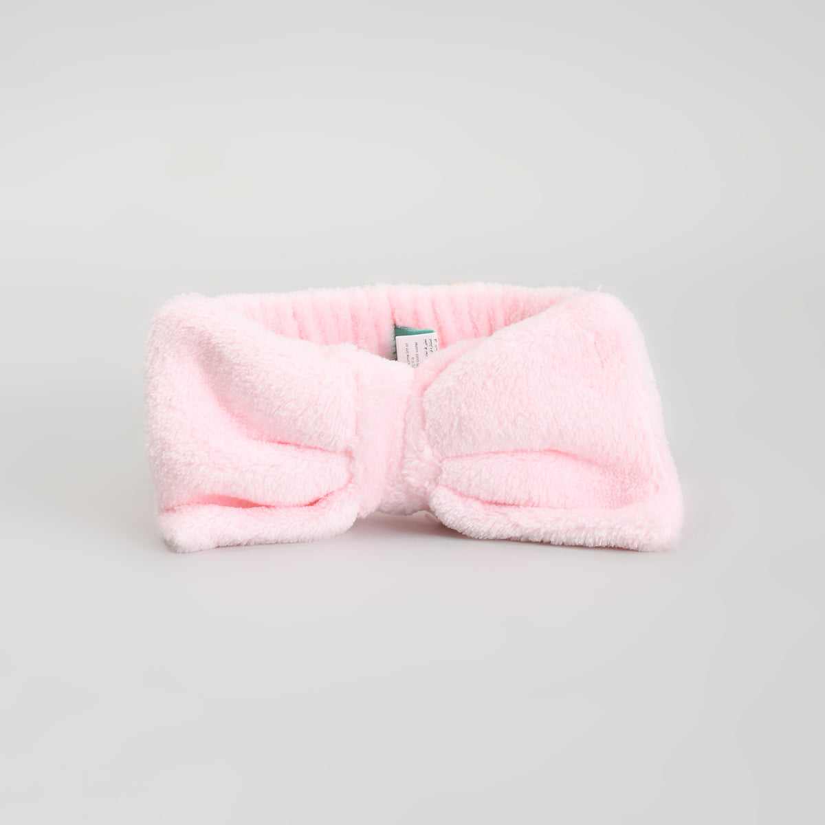 Bow Spa Headband &amp; Wristband Set – Pink Plush Skincare Headband
