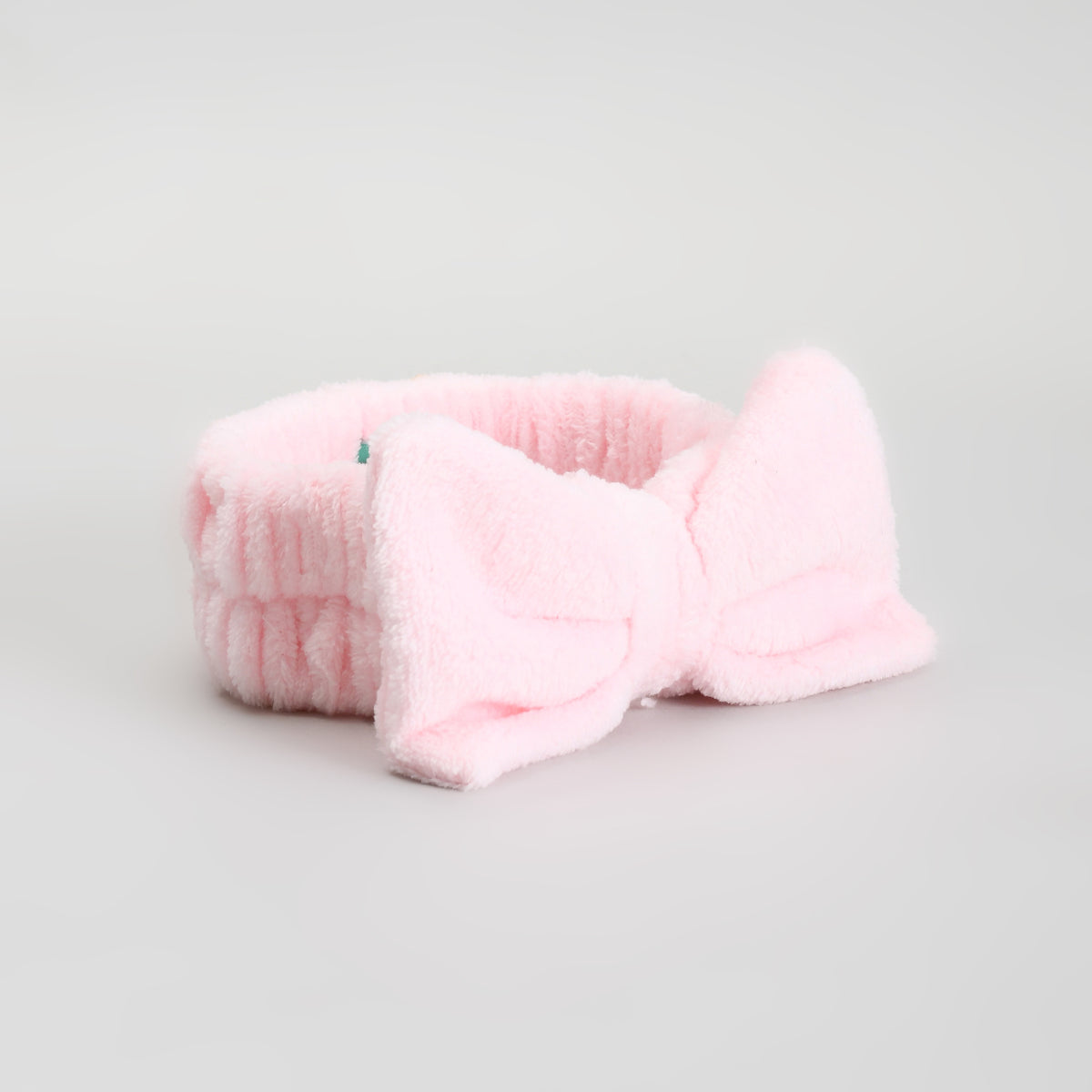Bow Spa Headband &amp; Wristband Set – Pink Plush Skincare Headband