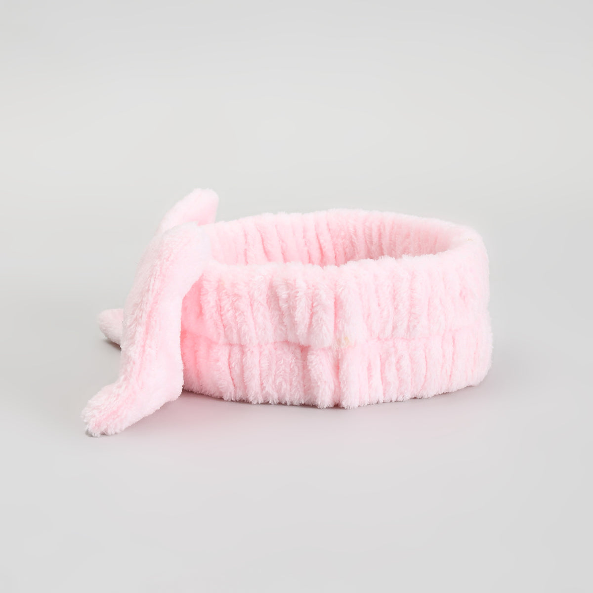 Bow Spa Headband &amp; Wristband Set – Pink Plush Skincare Headband