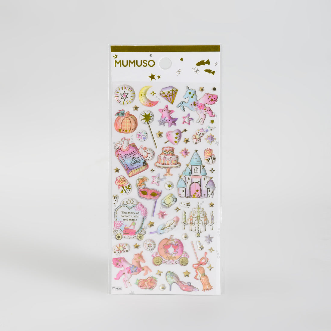 Dreamy Fairy Tale 3D Puffy Stickers with Gold Foil