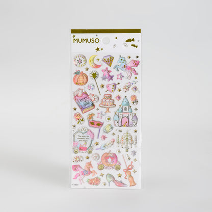 Dreamy Fairy Tale 3D Puffy Stickers with Gold Foil