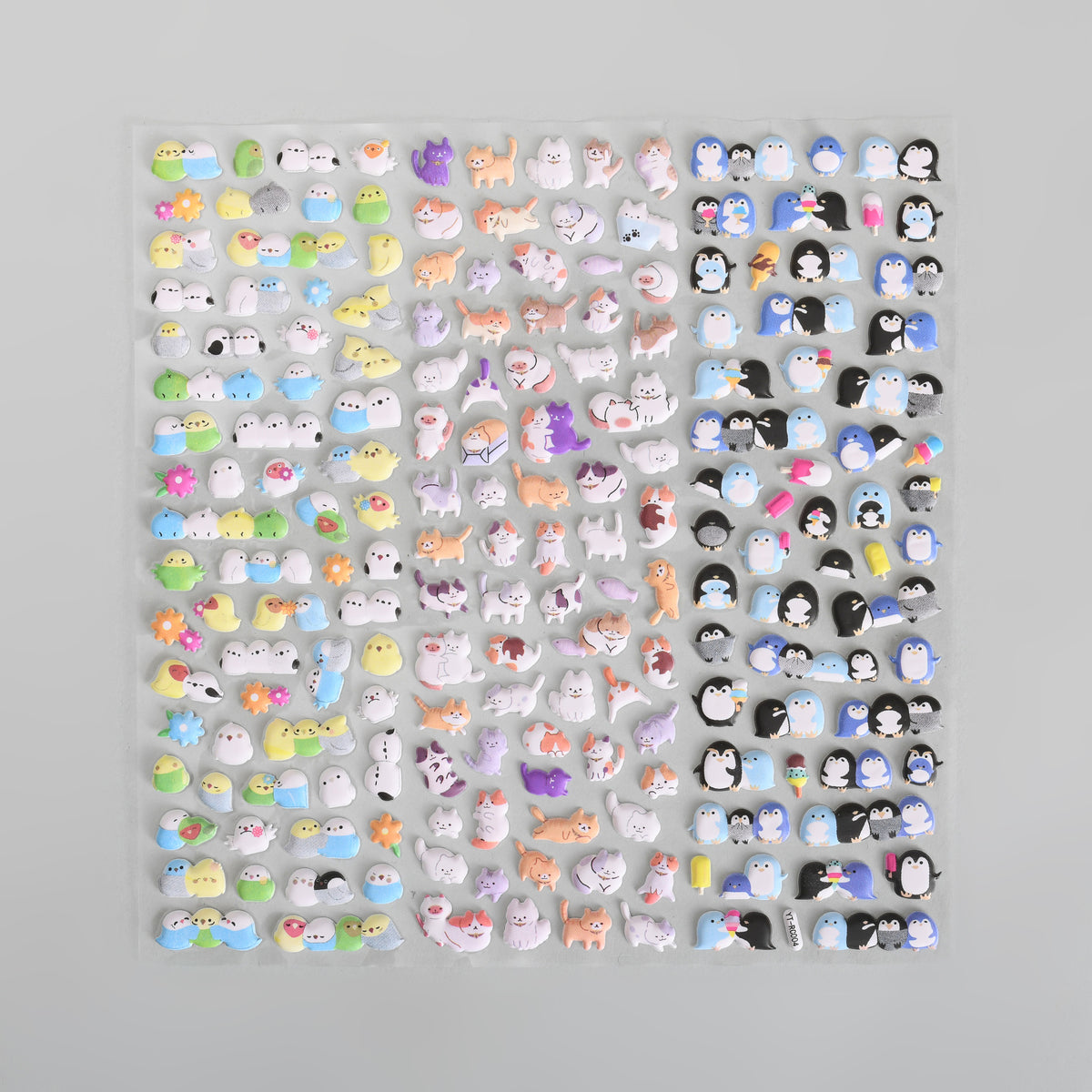 Cute Puffy  3D Foam Animal Sticker Sheets| Birds, Cats, Penguins &amp; More