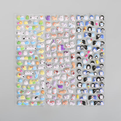 Cute Puffy  3D Foam Animal Sticker Sheets| Birds, Cats, Penguins &amp; More
