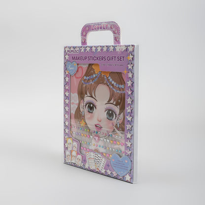 Makeup Stickers Gift Set for Girls – Dress-Up Sticker Book with Rhinestones