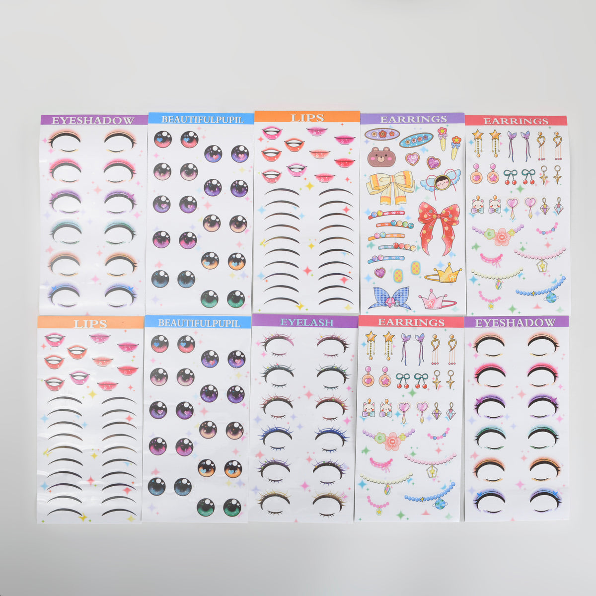 Makeup Stickers Gift Set for Girls – Dress-Up Sticker Book with Rhinestones