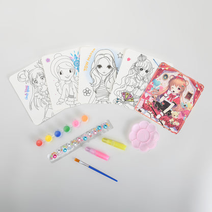 Kids DIY Colouring Cards with Gem Stickers – Paint, Glitter &amp; Sparkle