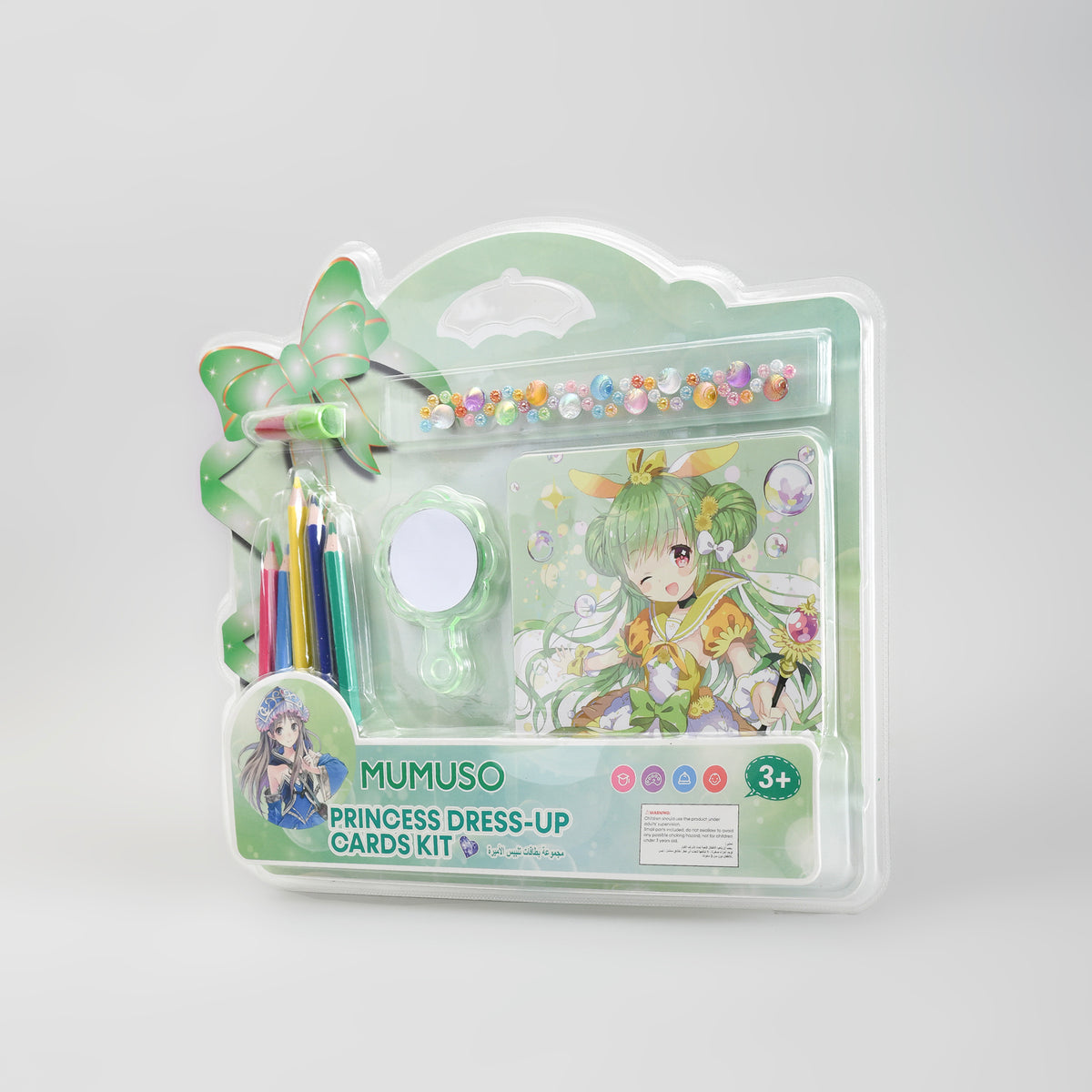 Princess Dress-Up  Kit – Colouring Cards Set with Gem Stickers &amp; Mirror