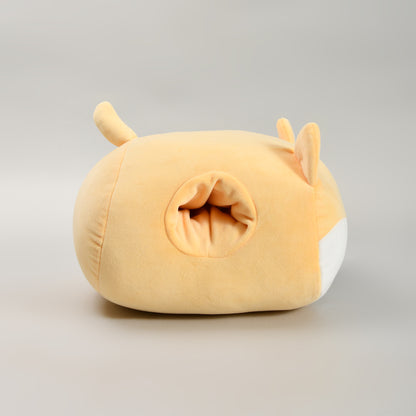 Yellow Shiba Inu Handwarmer Pillow- Plush Pillow/Throw Pillow- So Cozy!