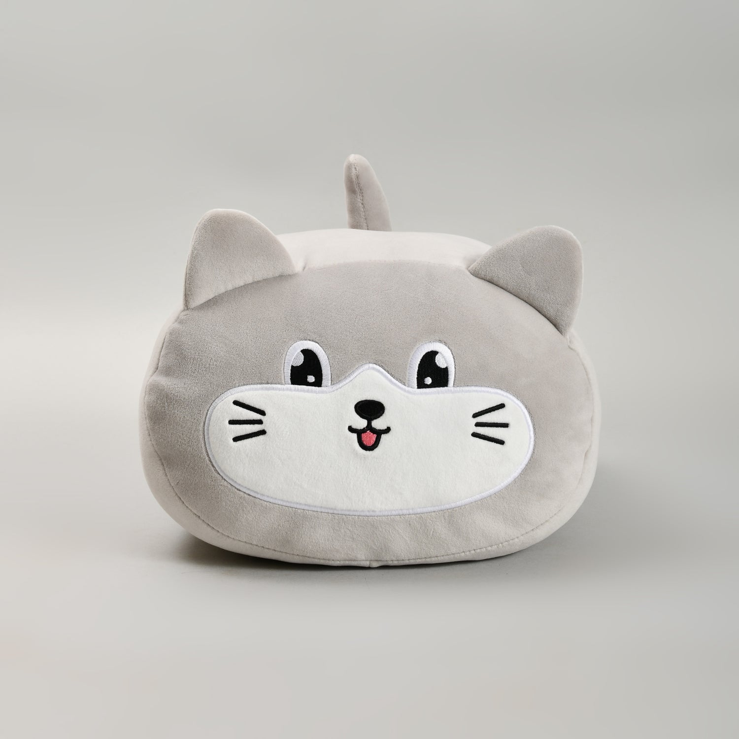 Ultra Soft Grey Cat Handwarmer Pillow- Plush Pillow/Throw Pillow