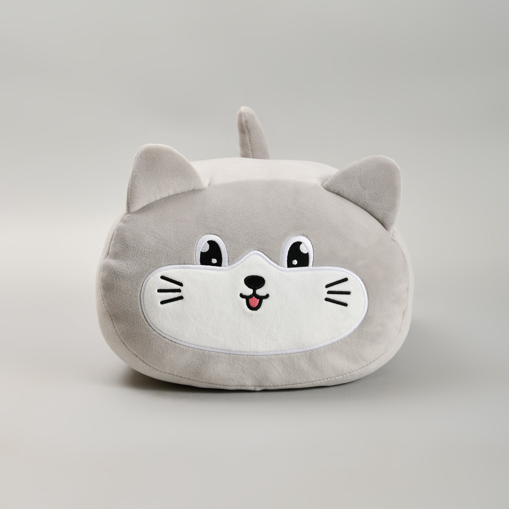 Ultra Soft Grey Cat Handwarmer Pillow- Plush Pillow/Throw Pillow