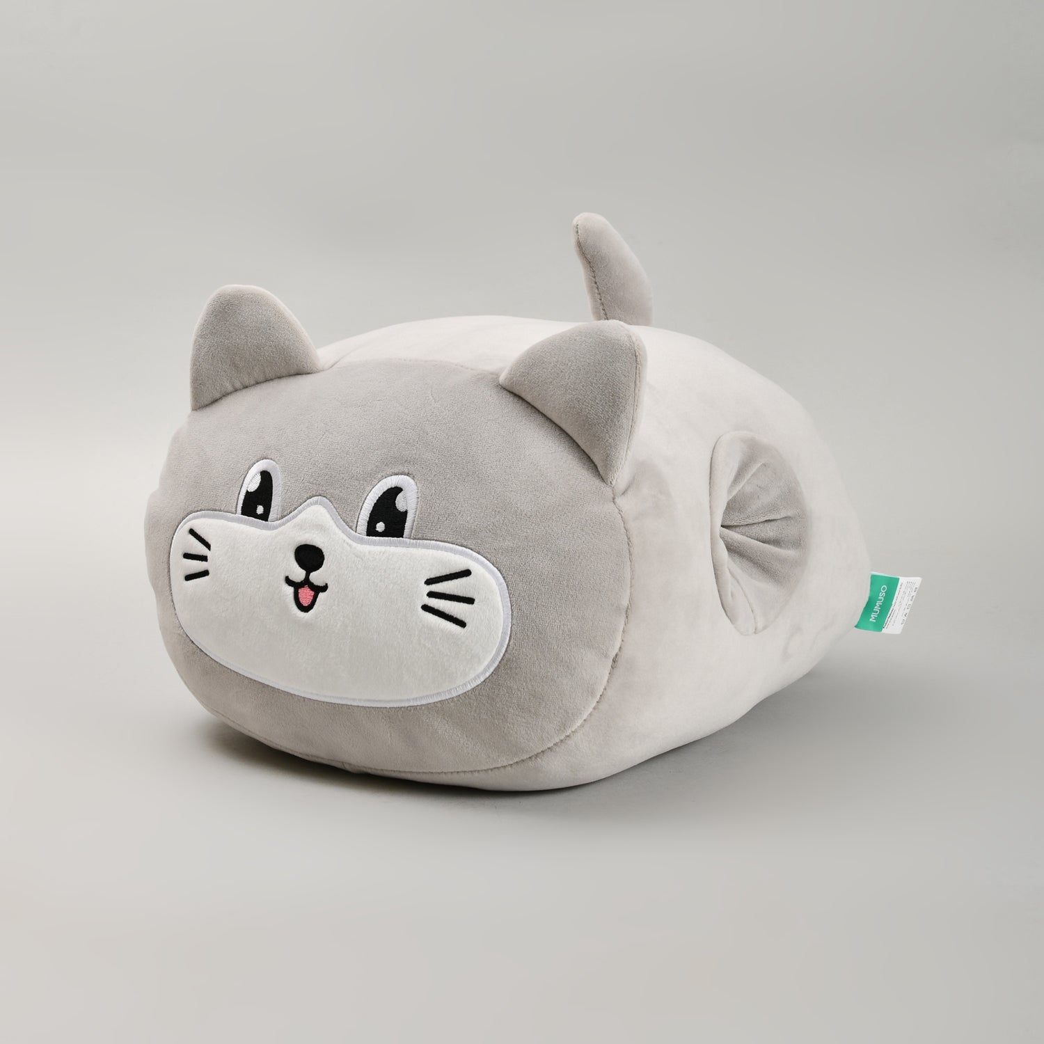 Ultra Soft Grey Cat Handwarmer Pillow- Plush Pillow/Throw Pillow