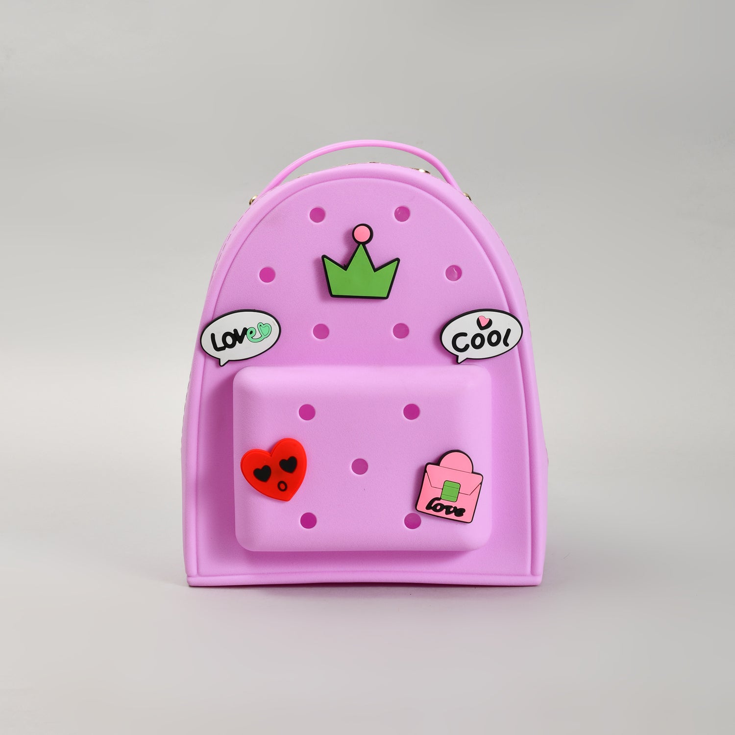 Croc Style Perforated Backpack- Purple
