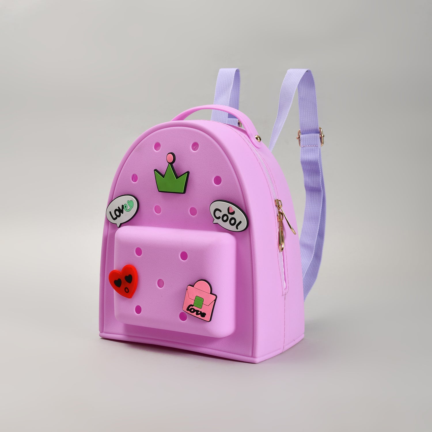 Croc Style Perforated Backpack- Purple