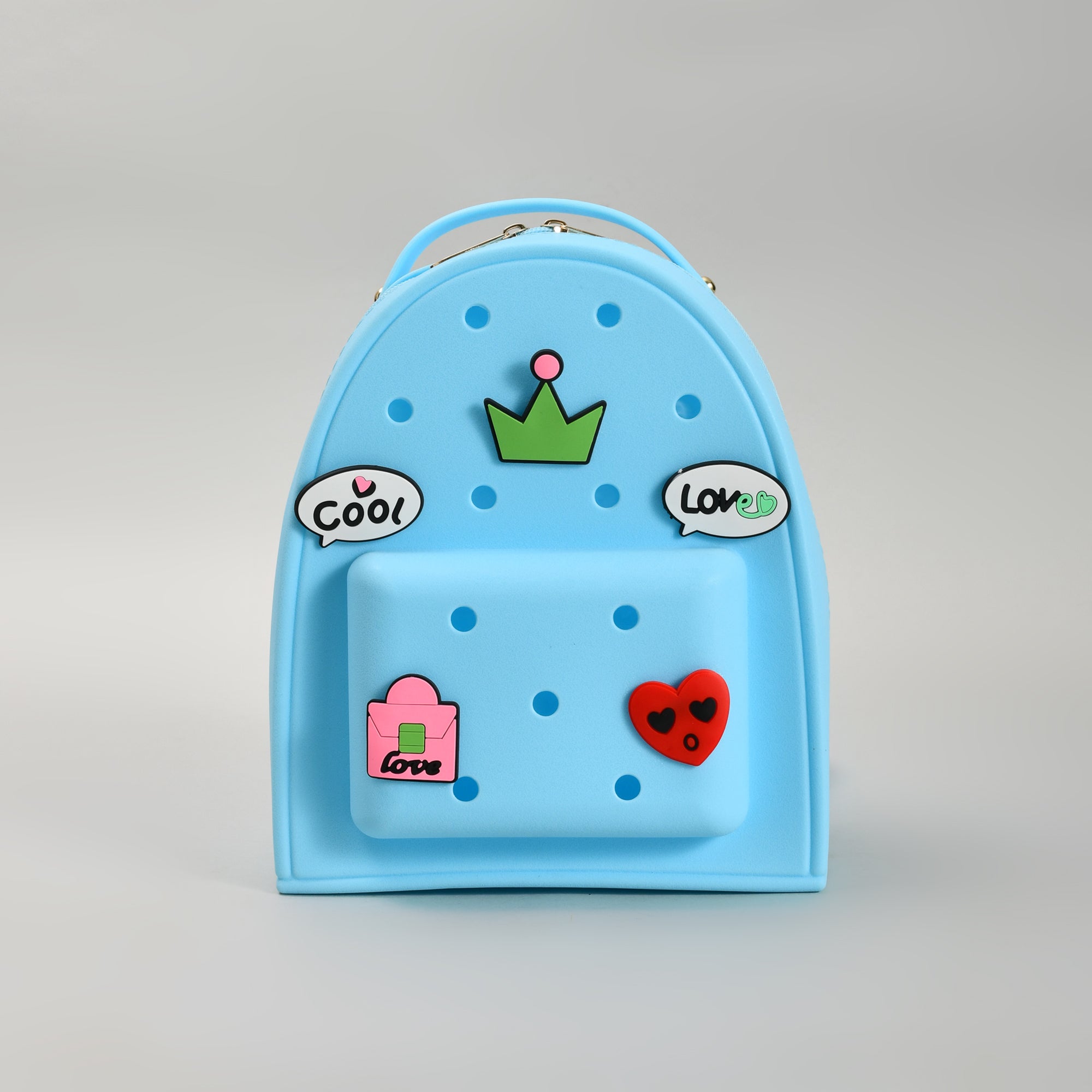 Vibrant Blue school Backpack with 3D Embellishments