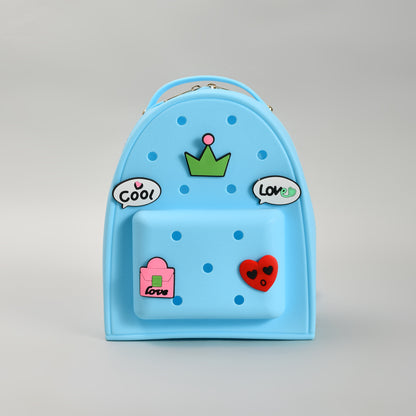 Vibrant Blue school Backpack with 3D Embellishments