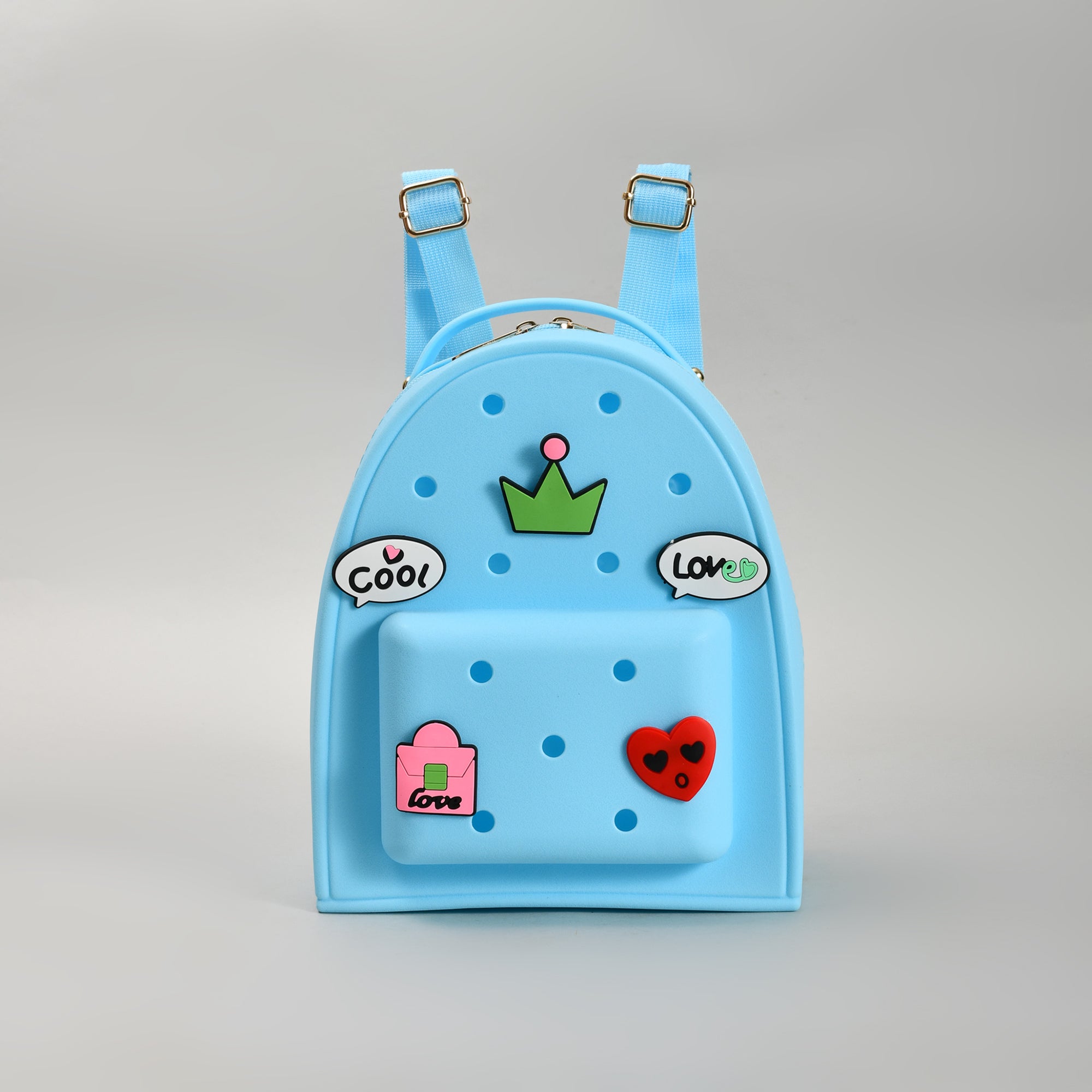 Vibrant Blue school Backpack with 3D Embellishments