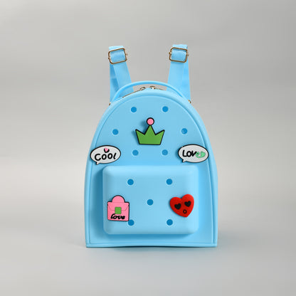 Vibrant Blue school Backpack with 3D Embellishments
