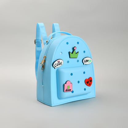 Vibrant Blue school Backpack with 3D Embellishments