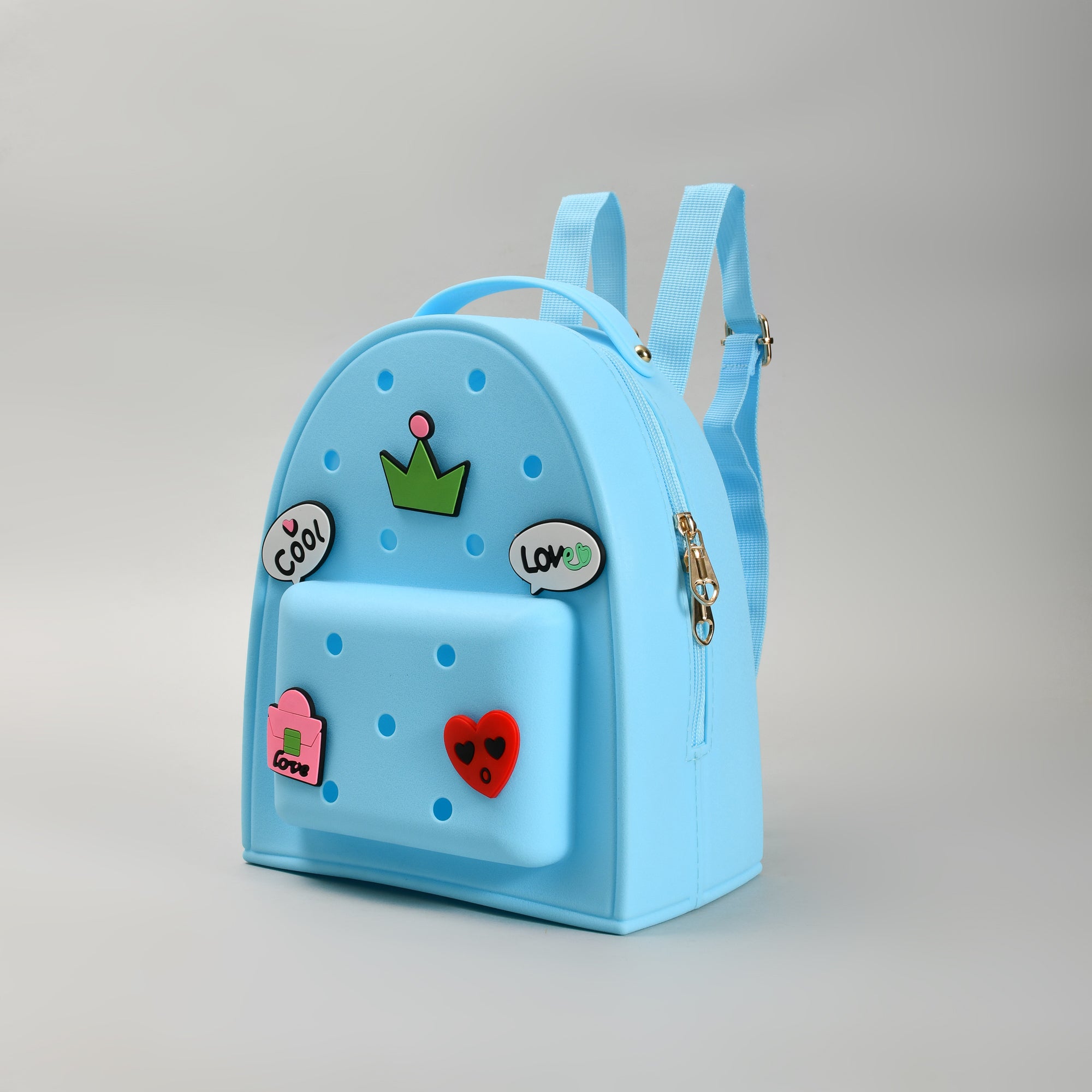 Vibrant Blue school Backpack with 3D Embellishments