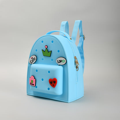 Vibrant Blue school Backpack with 3D Embellishments
