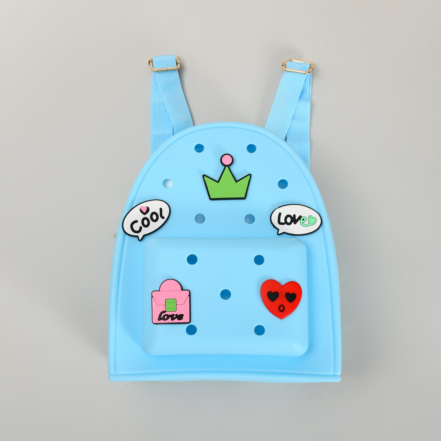 Vibrant Blue school Backpack with 3D Embellishments