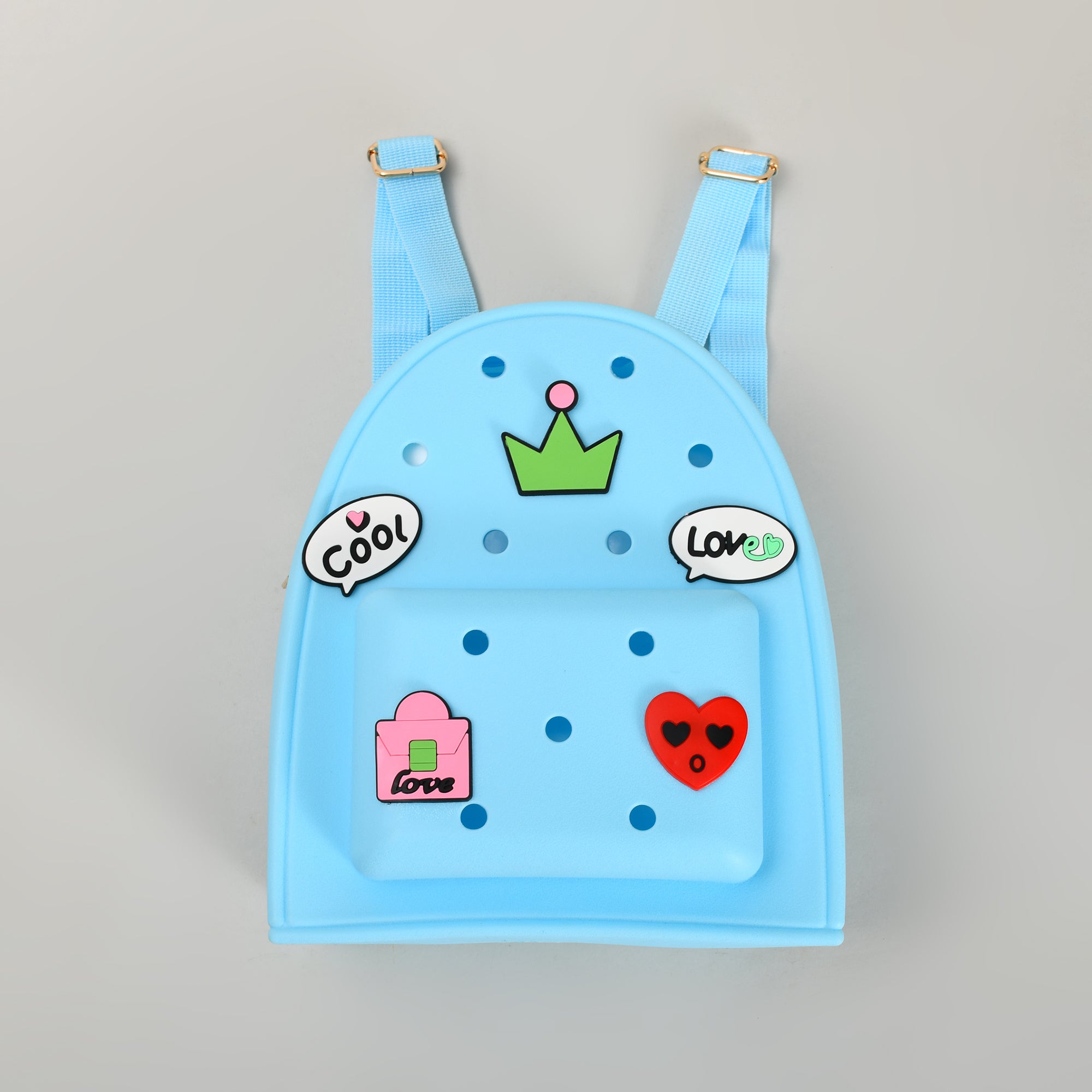 Vibrant Blue school Backpack with 3D Embellishments