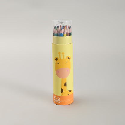 Mumuso 24 Colour Pencil Set with Sharpener in a giraffe Box