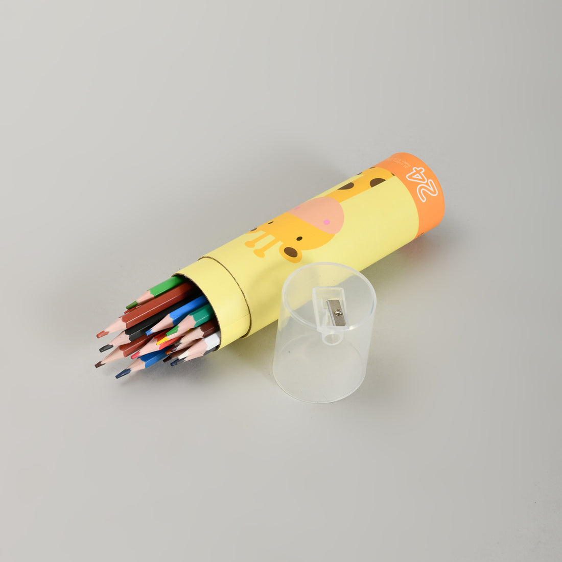 Mumuso 24 Colour Pencil Set with Sharpener in a giraffe Box