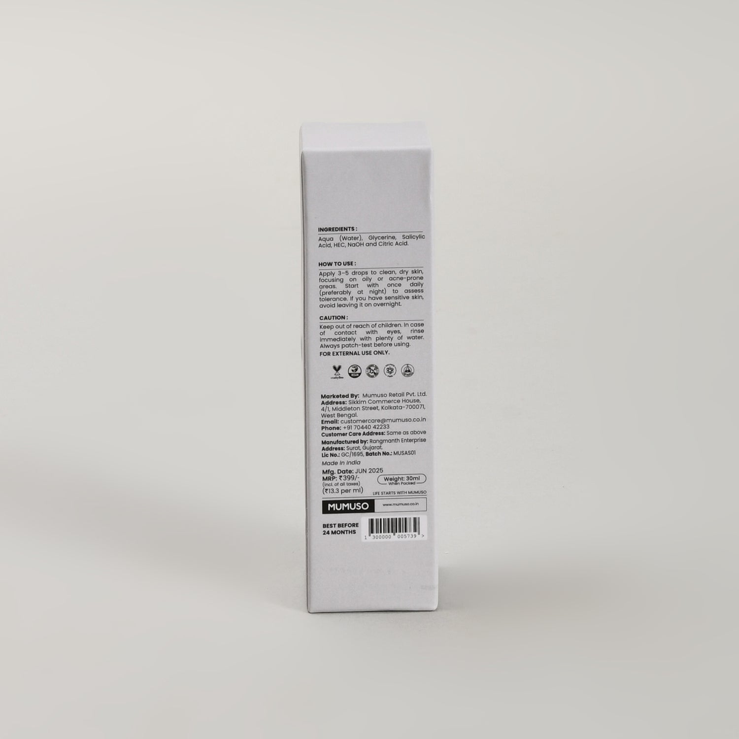 Mumuso Skin Essential- Salicylic Acid- 30ml