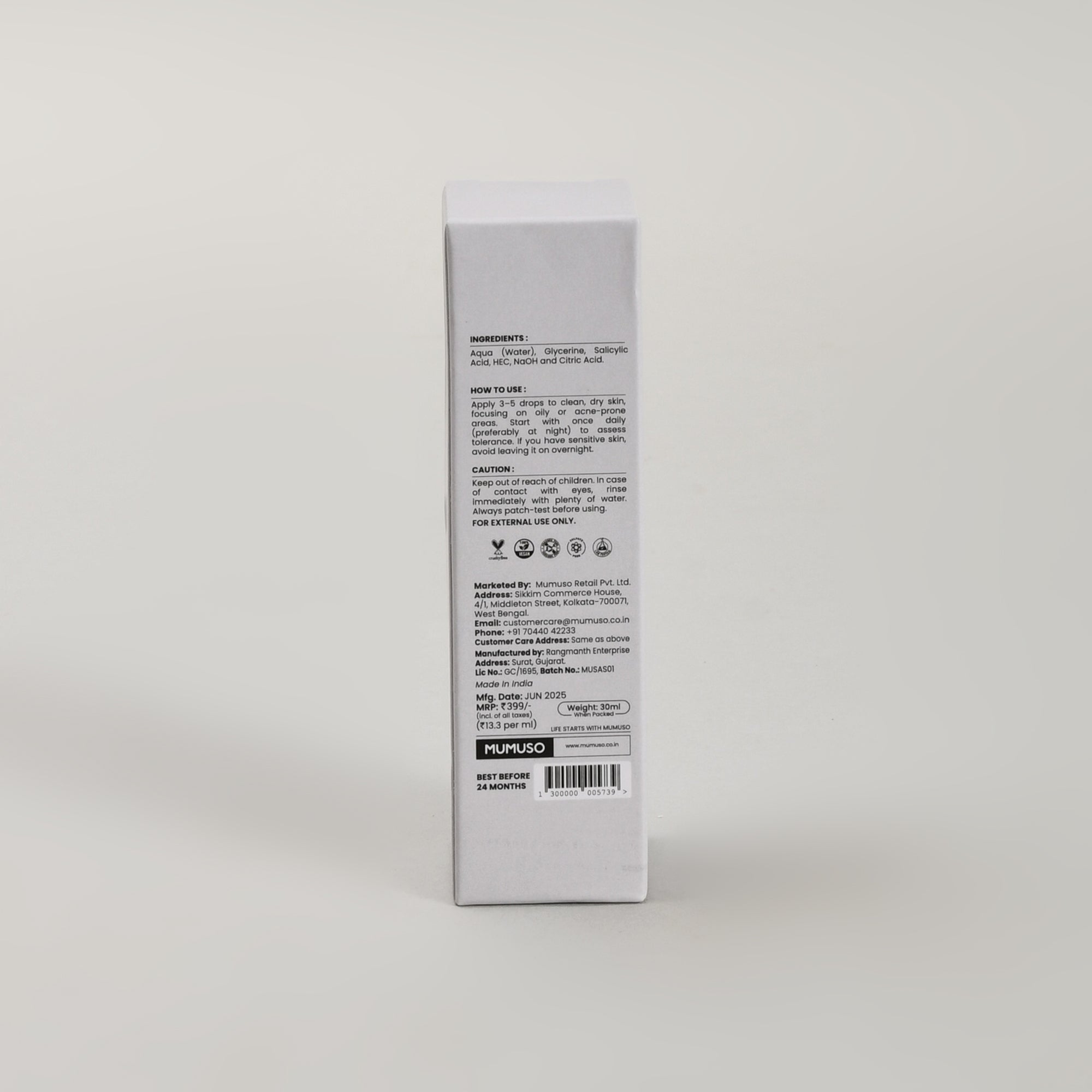 Mumuso Skin Essential- Salicylic Acid- 30ml