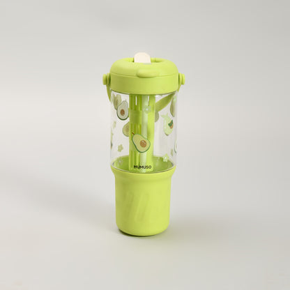 Avocado Portable Plastic Water Bottle with Infuser (Green/800 mL)
