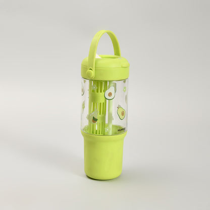 Avocado Portable Plastic Water Bottle with Infuser (Green/800 mL)