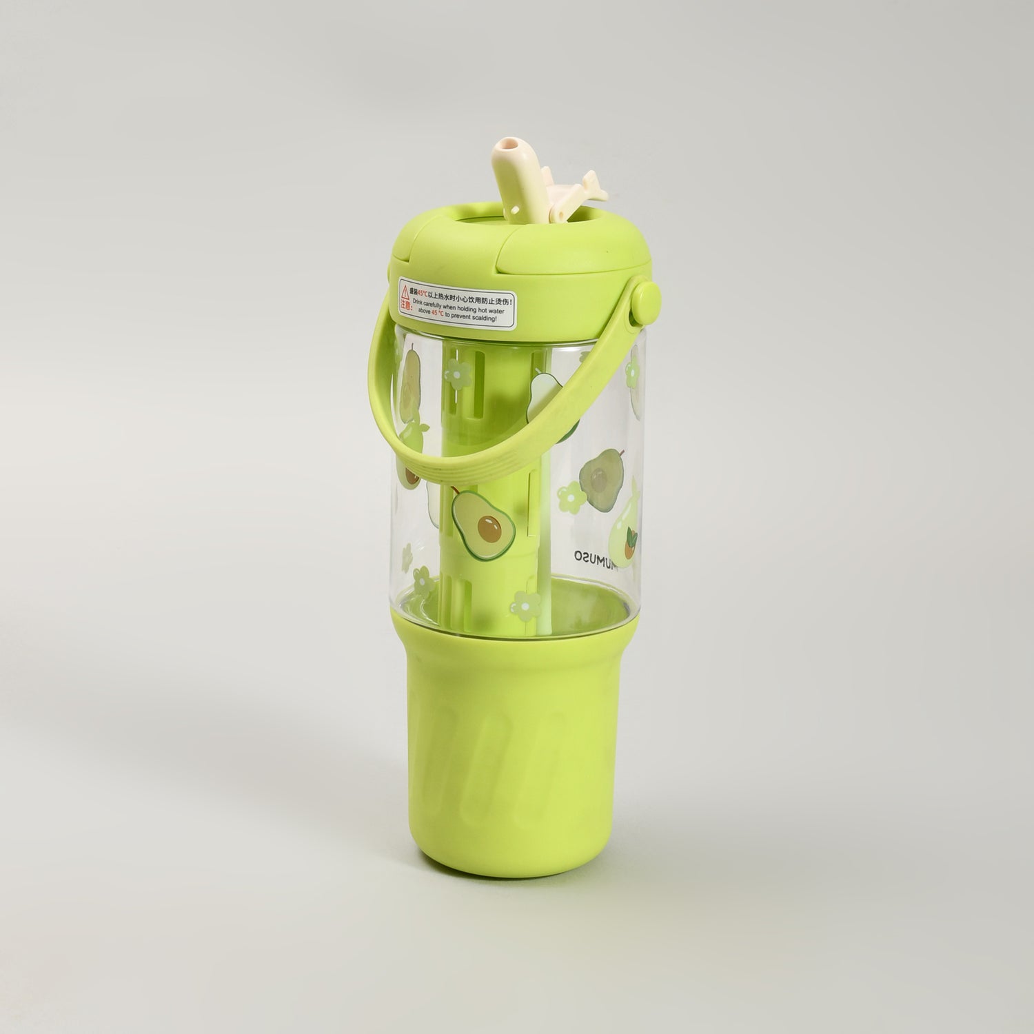 Avocado Portable Plastic Water Bottle with Infuser (Green/800 mL)