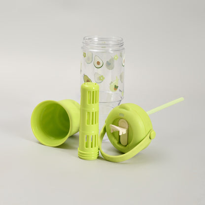 Avocado Portable Plastic Water Bottle with Infuser (Green/800 mL)