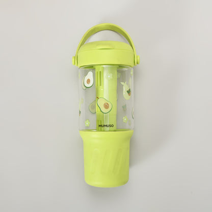 Avocado Portable Plastic Water Bottle with Infuser (Green/800 mL)