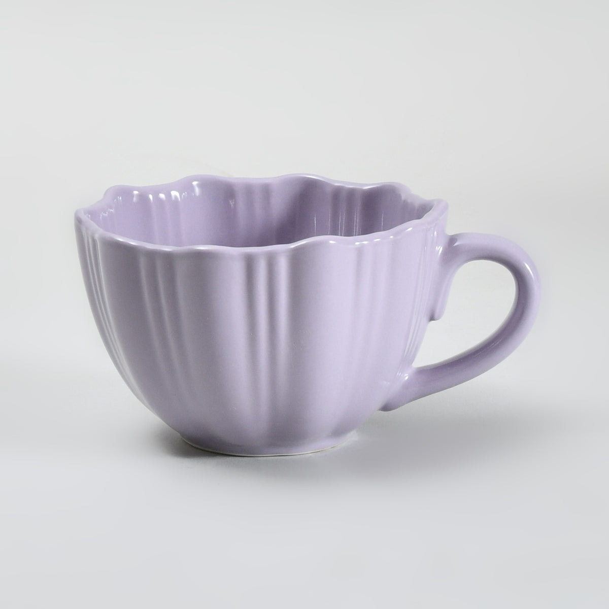 Super Pretty Flower Ceramic Mug- Purple/ 240ml