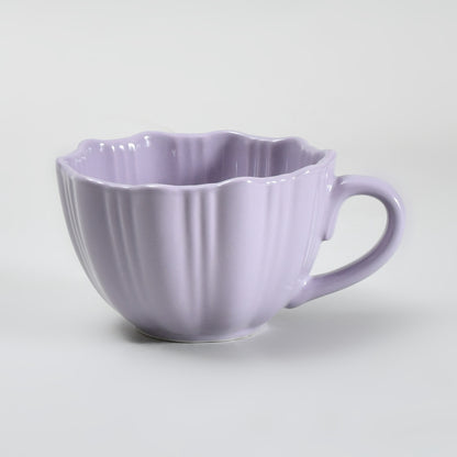 Super Pretty Flower Ceramic Mug- Purple/ 240ml