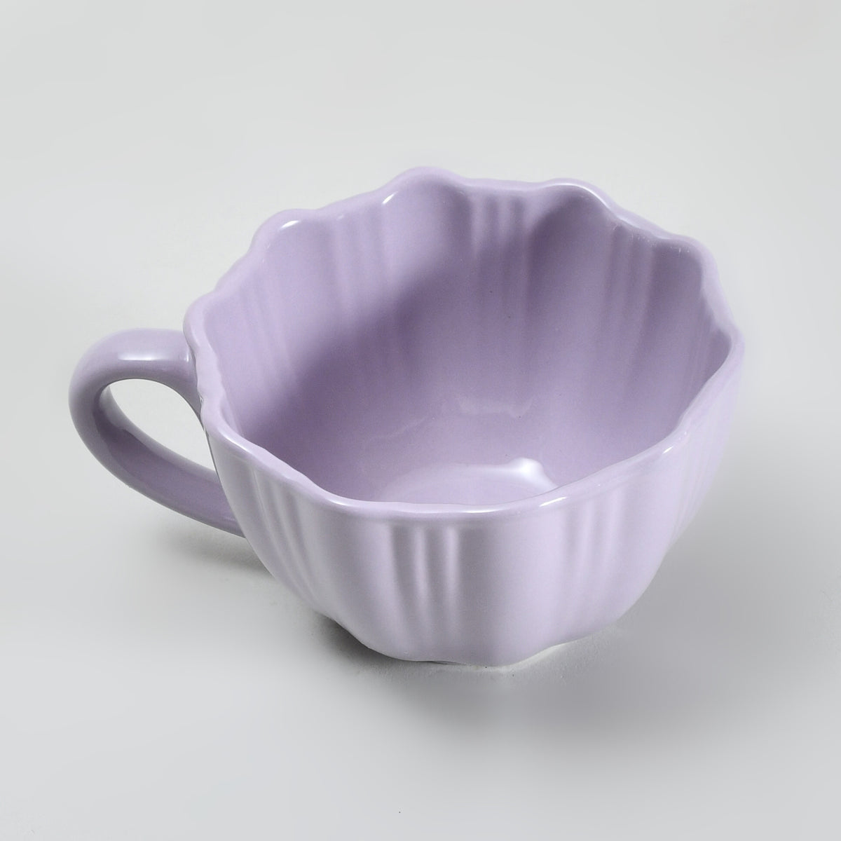 Super Pretty Flower Ceramic Mug- Purple/ 240ml