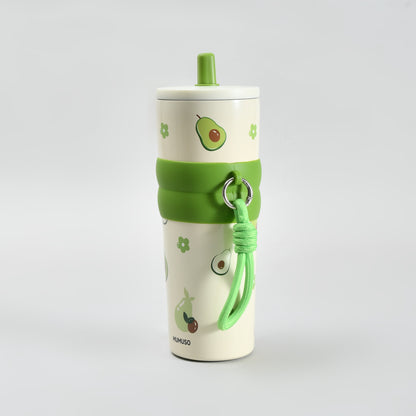 Mumuso Avocado Insulated Tumbler with Straw