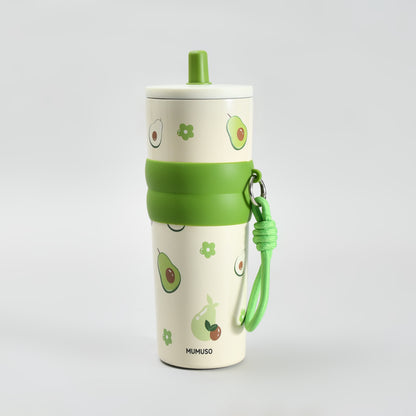 Mumuso Avocado Insulated Tumbler with Straw