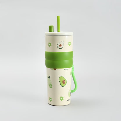 Mumuso Avocado Insulated Tumbler with Straw