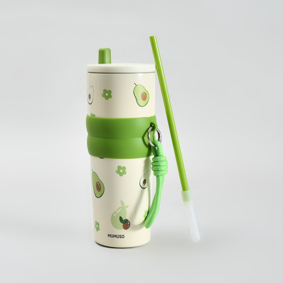 Mumuso Avocado Insulated Tumbler with Straw