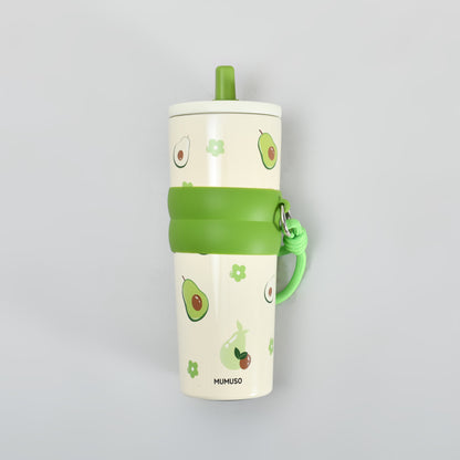 Mumuso Avocado Insulated Tumbler with Straw