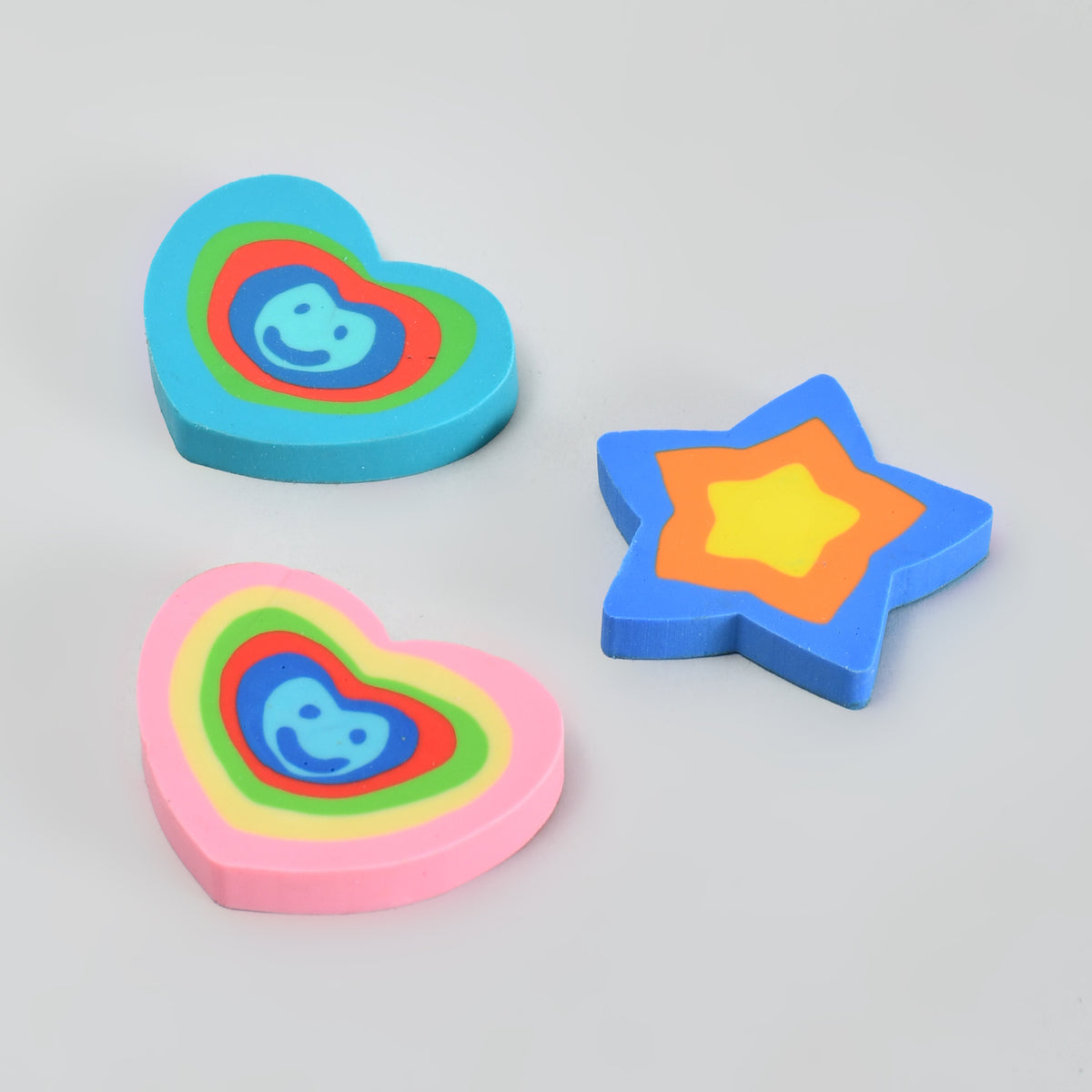 Colourful  Eraser &amp; Pencil Sharpener Set- Pack of 6