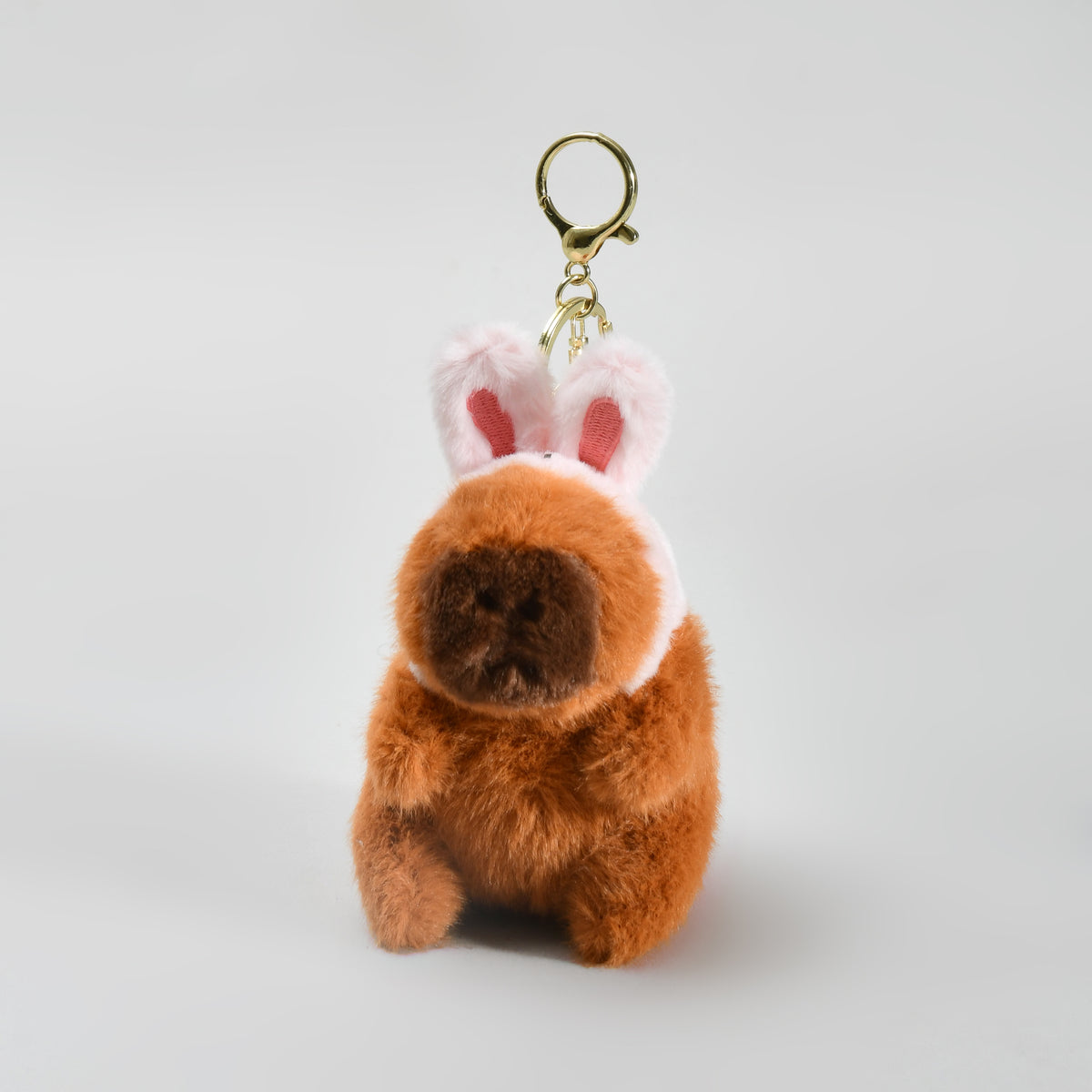 Capybara with Cartoon Hat Bag Charm cum Key Pendant - Brown &amp; Pink