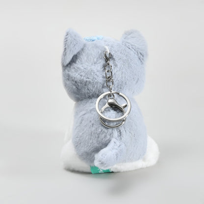 Cat wearing a Flower Bag Pendant - Grey