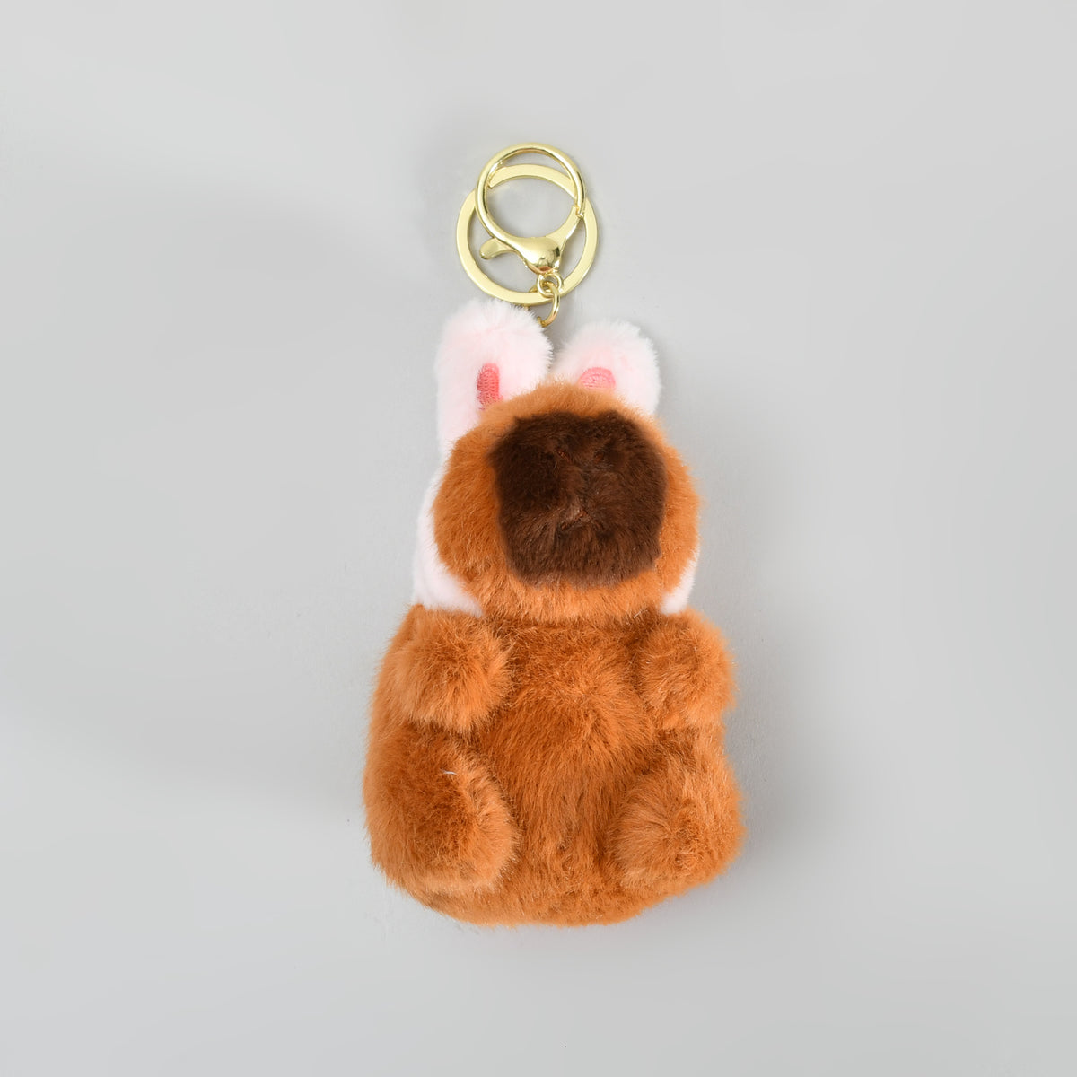 Capybara with Cartoon Hat Bag Charm cum Key Pendant - Brown &amp; Pink